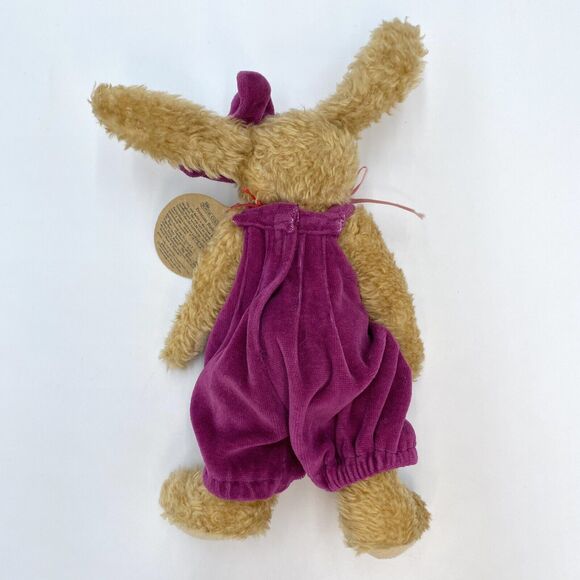 Boyds Bears & Friends Emily Babbit Jointed Rabbit Stuffed Plush Pink Overalls 8" - Picture 5 of 7
